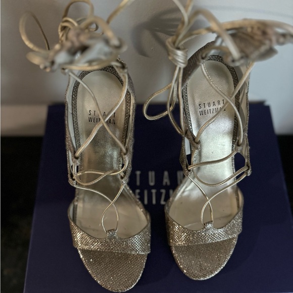 Stuart Weitzman legwrap mettalic sandal - Picture 5 of 5